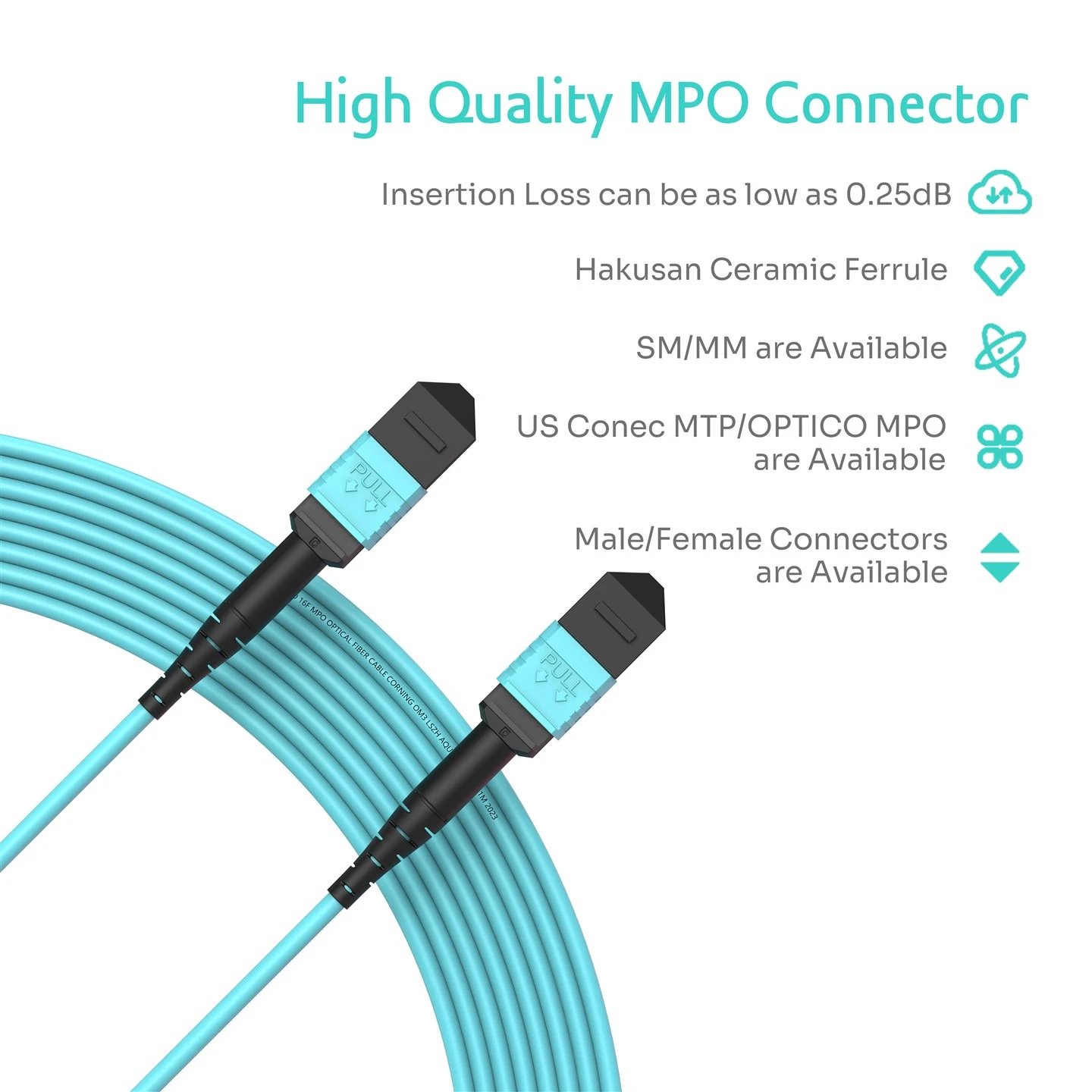 16F MPO-MPO Female Trunk Cable OM3